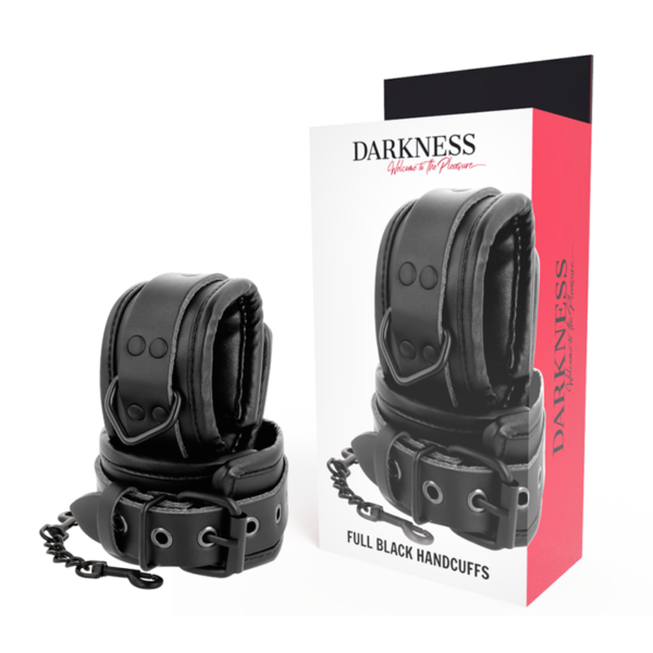 DARKNESS™ - ALGEMAS DE MÃOS DE COURO PRETO AJUSTÁVEIS