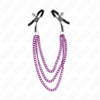 KINK - PINÇAS PARA BICOS COM 3 CORRENTES ROXO 20/23/28 CM - Image 2