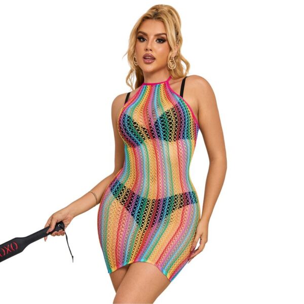 SUBBLIME - 952341 BODYSTOCKING RAINBOW FISHNET TAMANHO ÚNICO