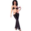 CHILIROSE - CR 4851 CONJUNTO DE TOP E LEGGING PRETO COM ACESSÓRIOS DOURADOS S - Image 3