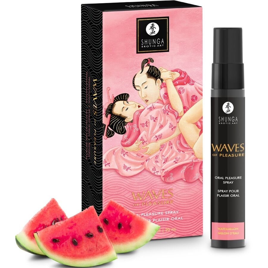 SHUNGA - SPRAY ORAL SEDUTOR DE PRAZER WAVES COM SABOR MELANCIA 20 ML